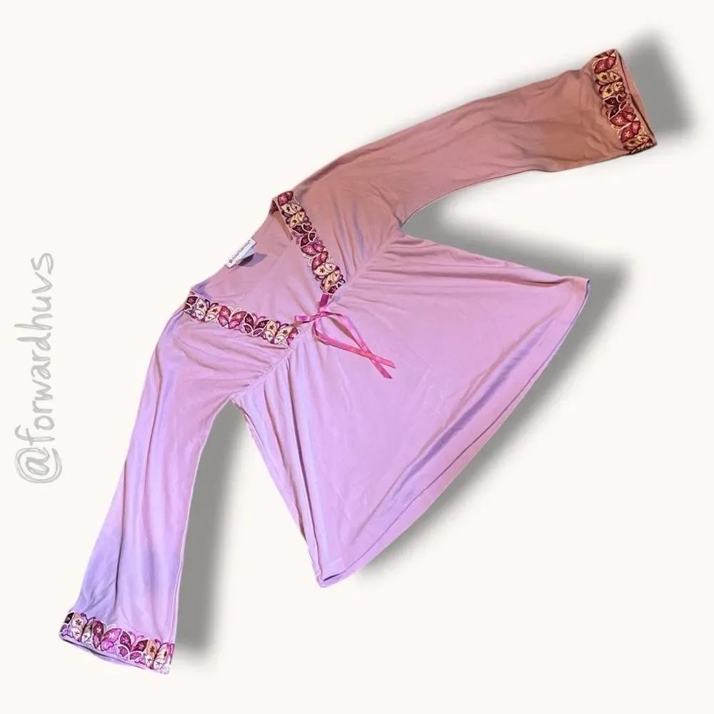 ☑️ American Girl Embroidered Tunic Top Pink Girls M 10/12
